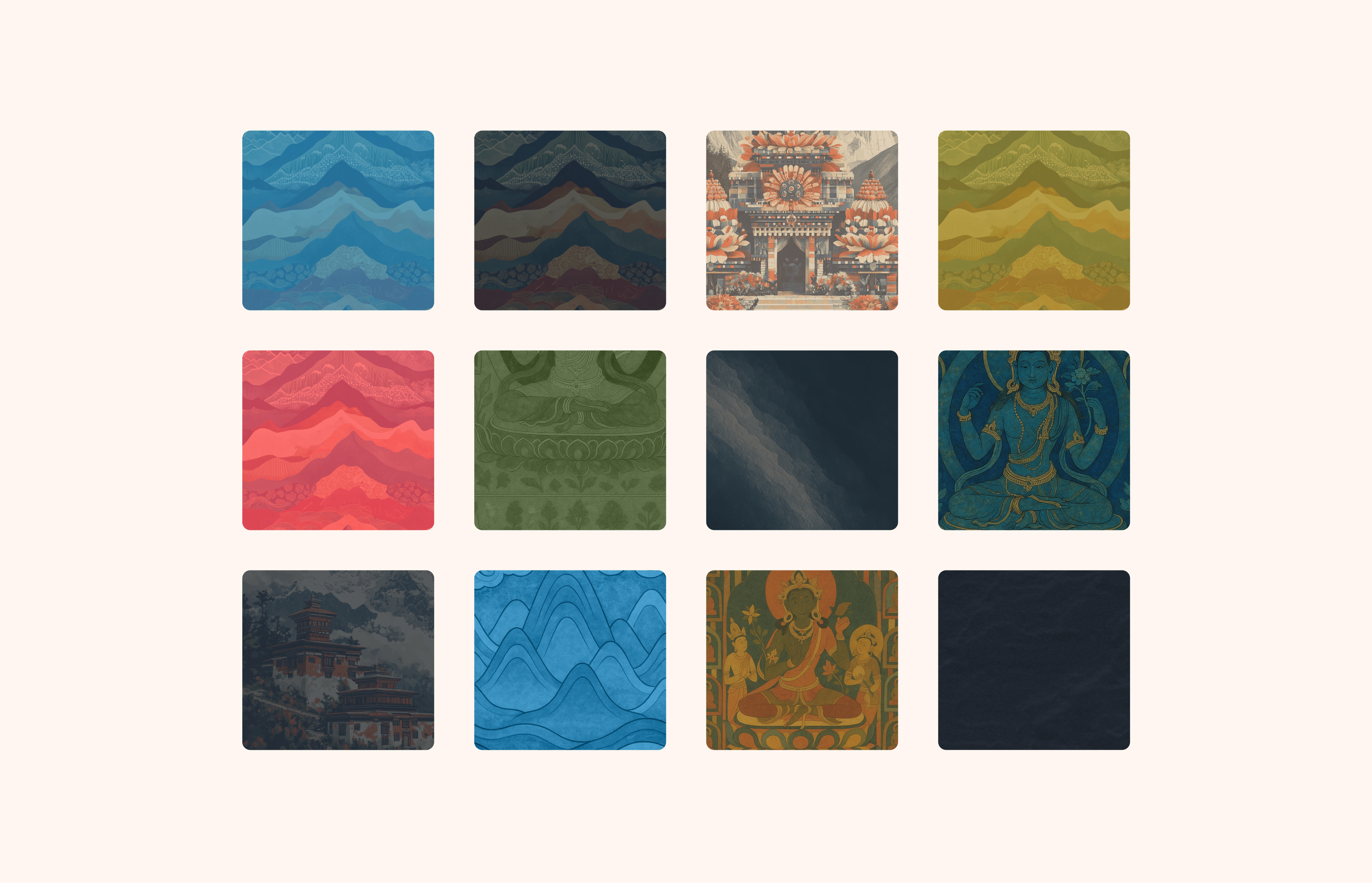 Grid of brand color swatches representing the Everest ERP identity.