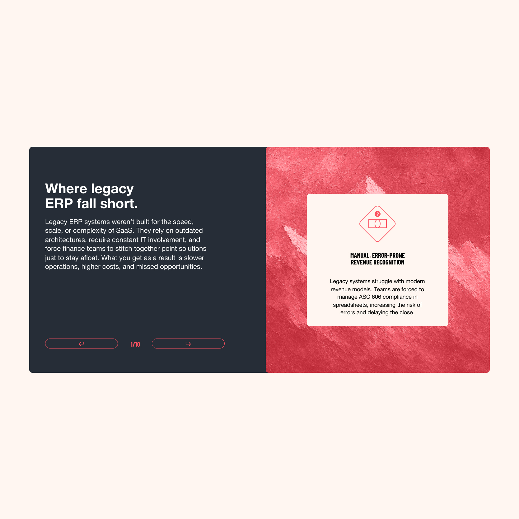 Marketing slide with clean layout showcasing Everest ERP key messaging.