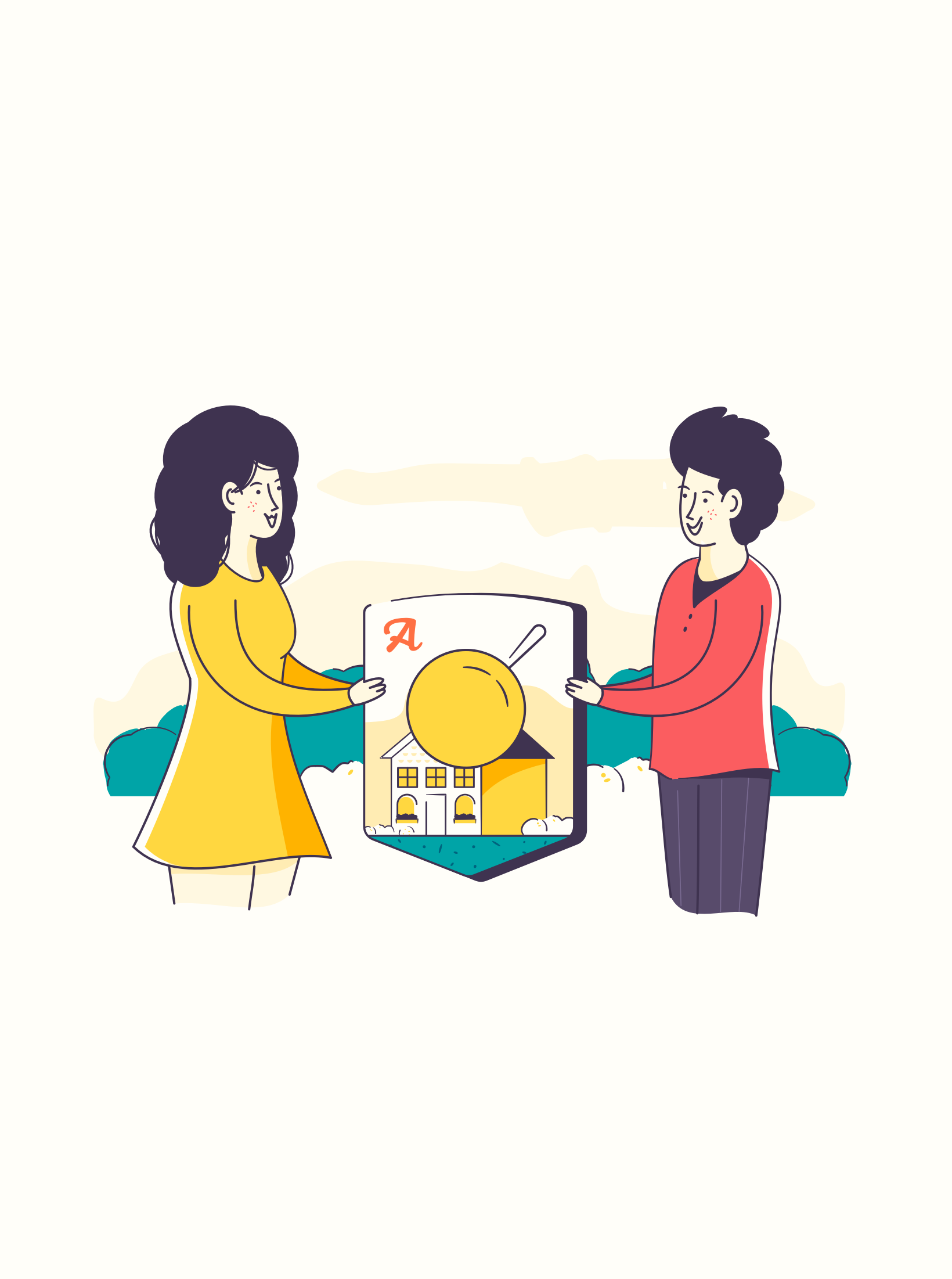 Illustration of a family interacting with Armadillo educational content.