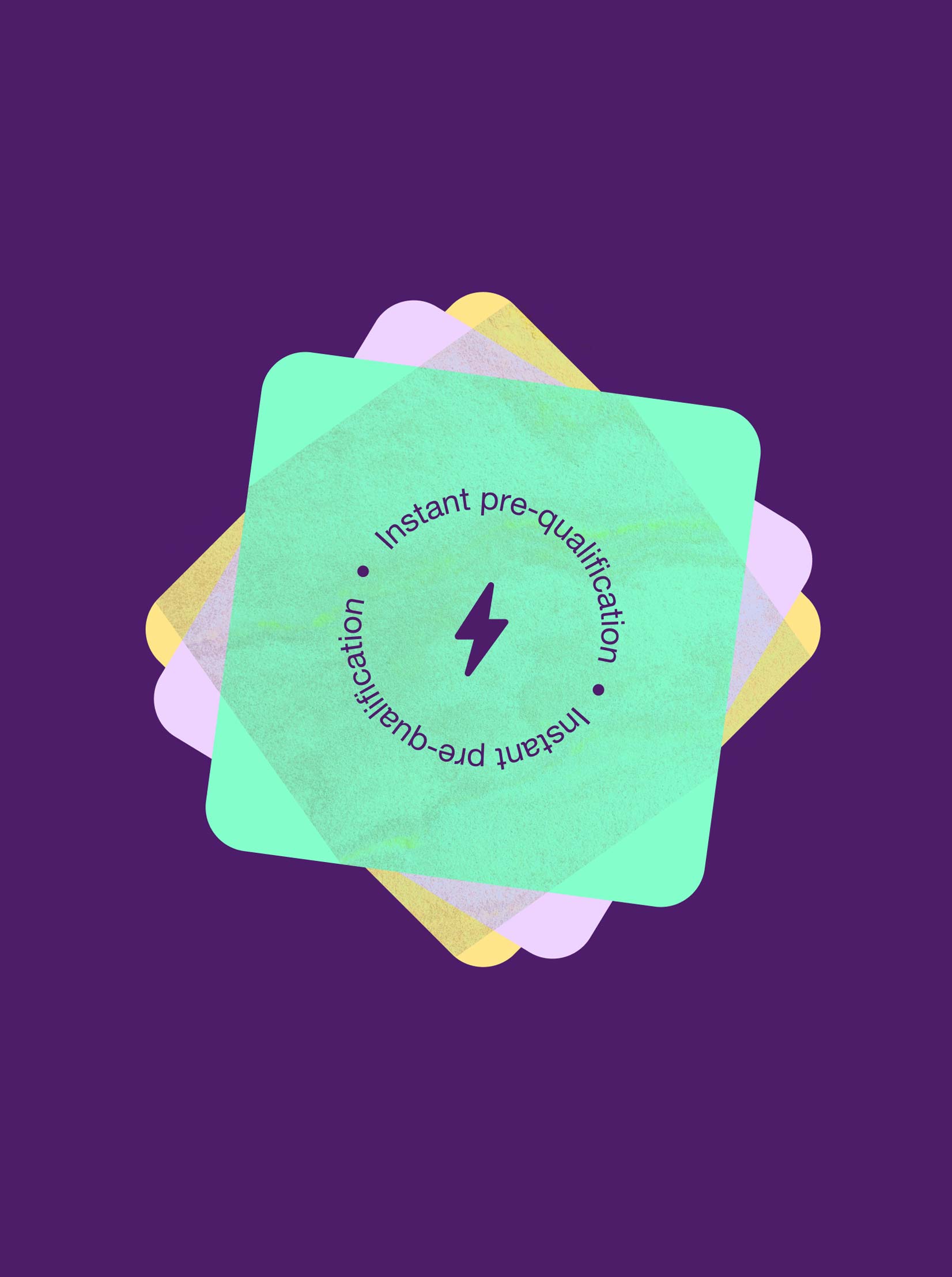 Circular teal geometric illustration with layered dimensional shapes.