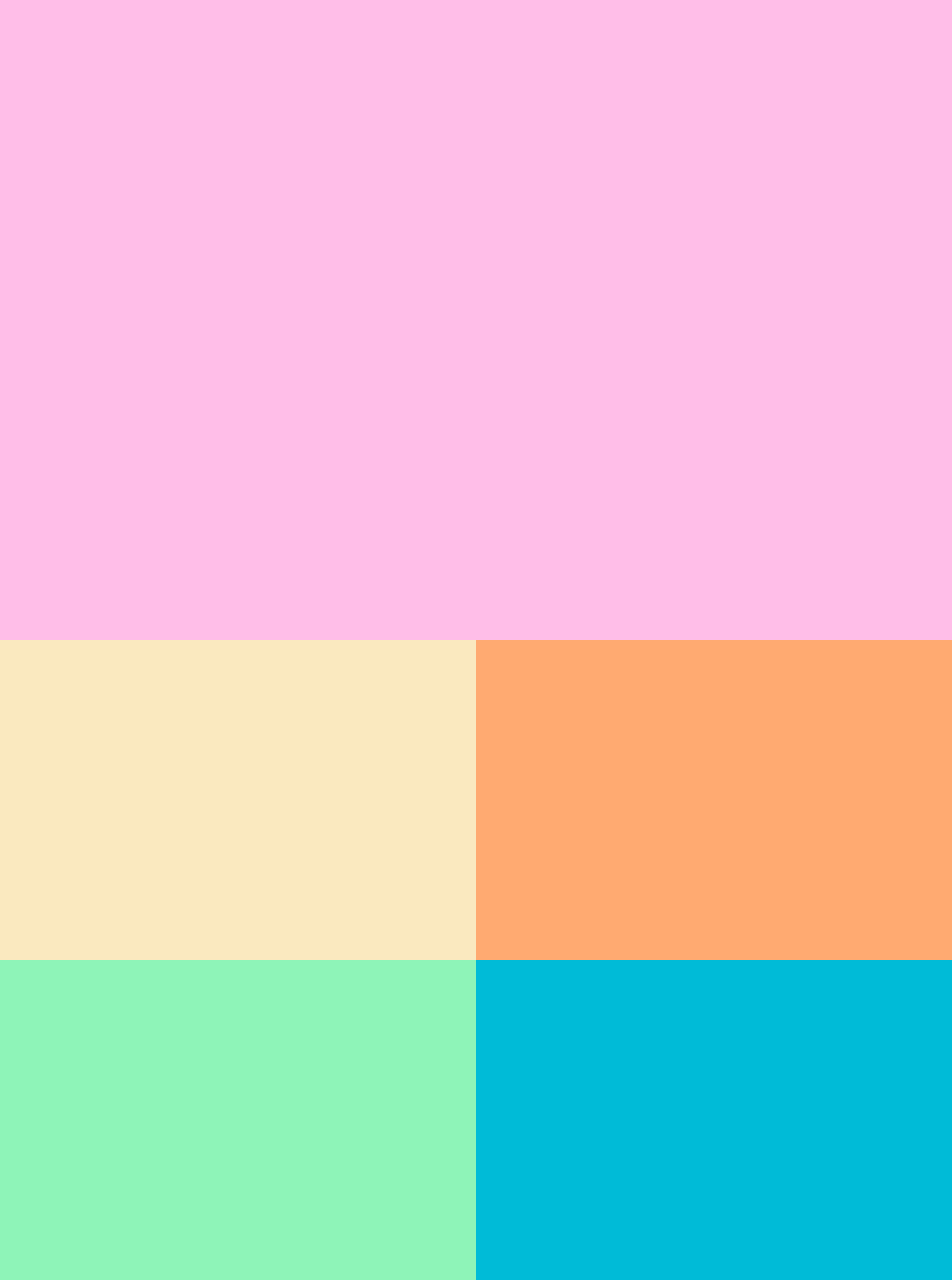 Colorful typographic palette blocks in pastel tones for Happy Face brand.