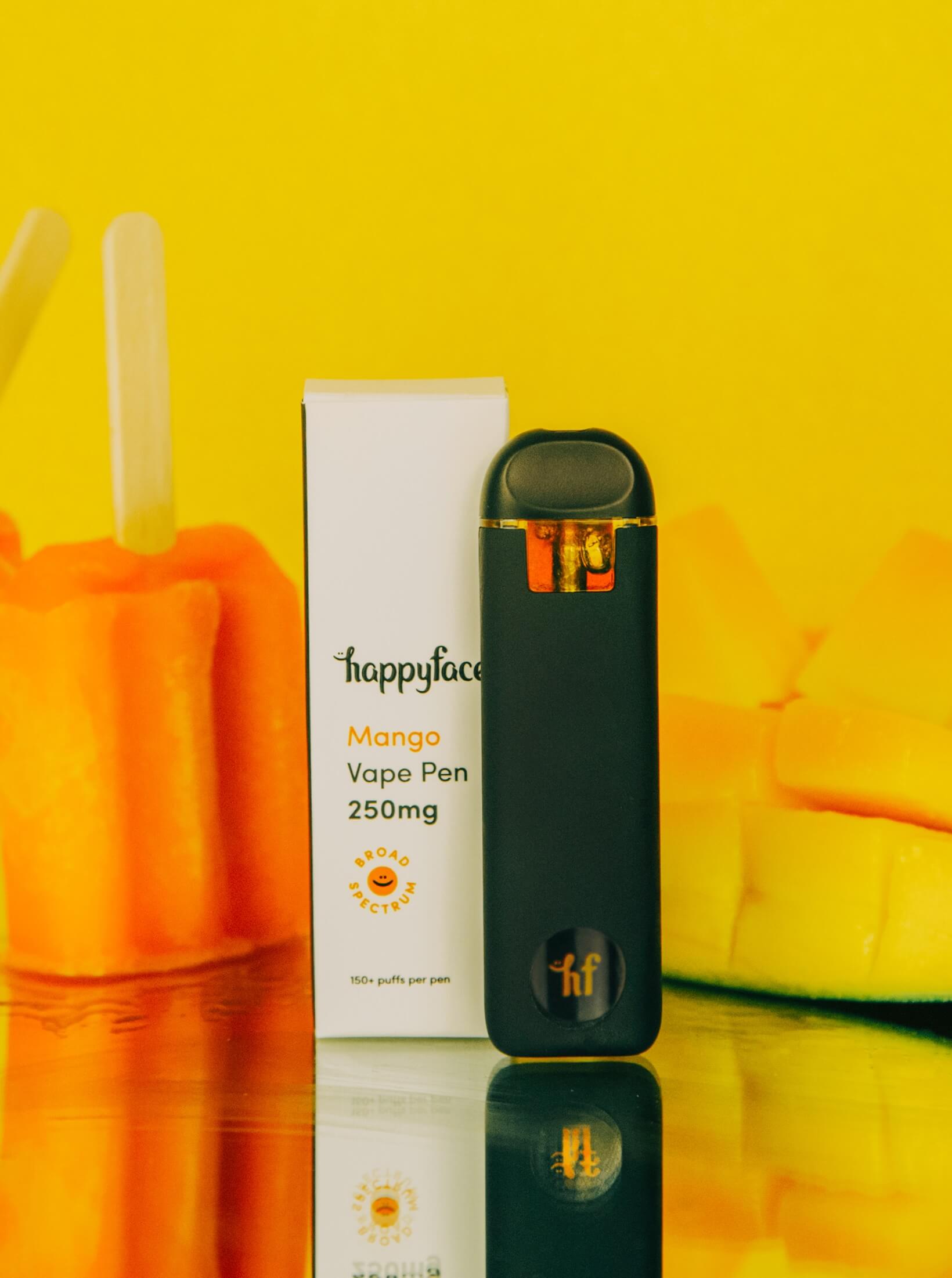 Yellow Happy Face product lineup displayed against bright background.