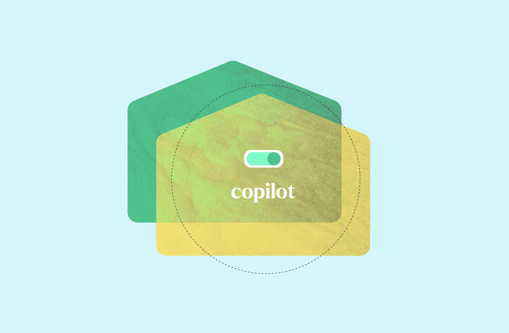 Hexagon-shaped data icon in soft green and yellow tones.