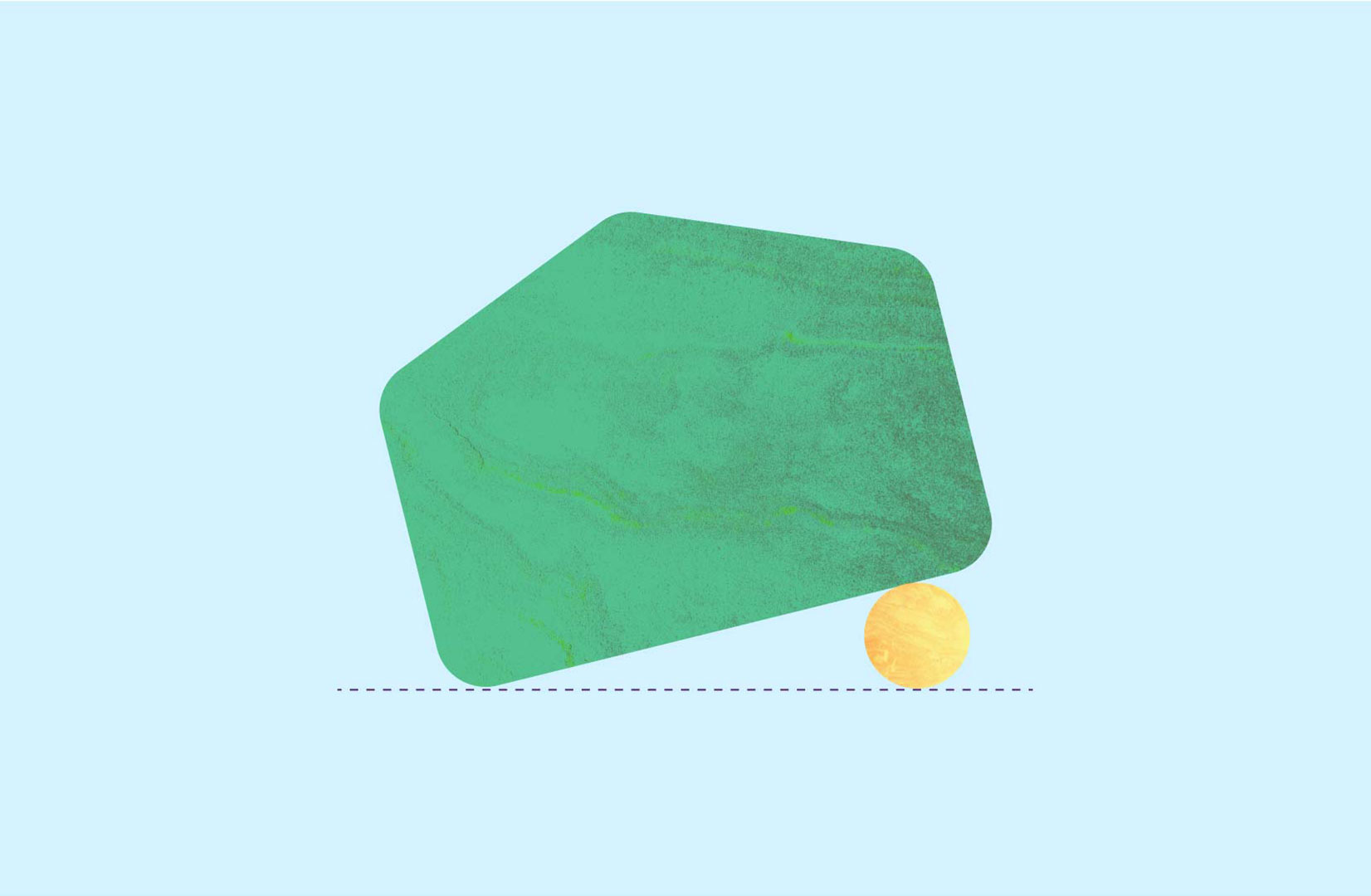 Green polygon illustration resembling a stylized gem or token.