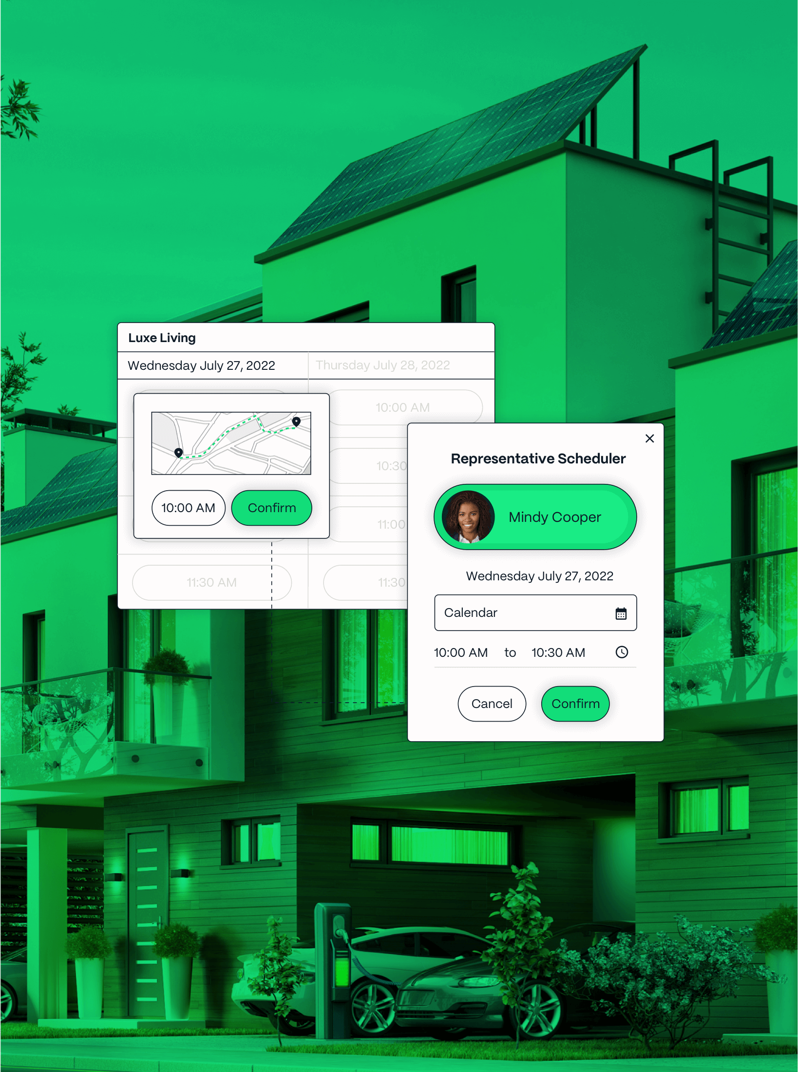 DashQ brand illustration featuring geometric green character artwork.