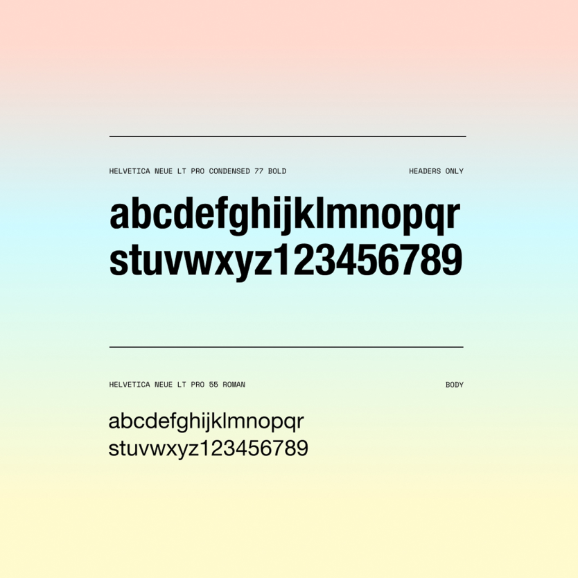 Gradient card layout featuring multi-language or multi-format text content.