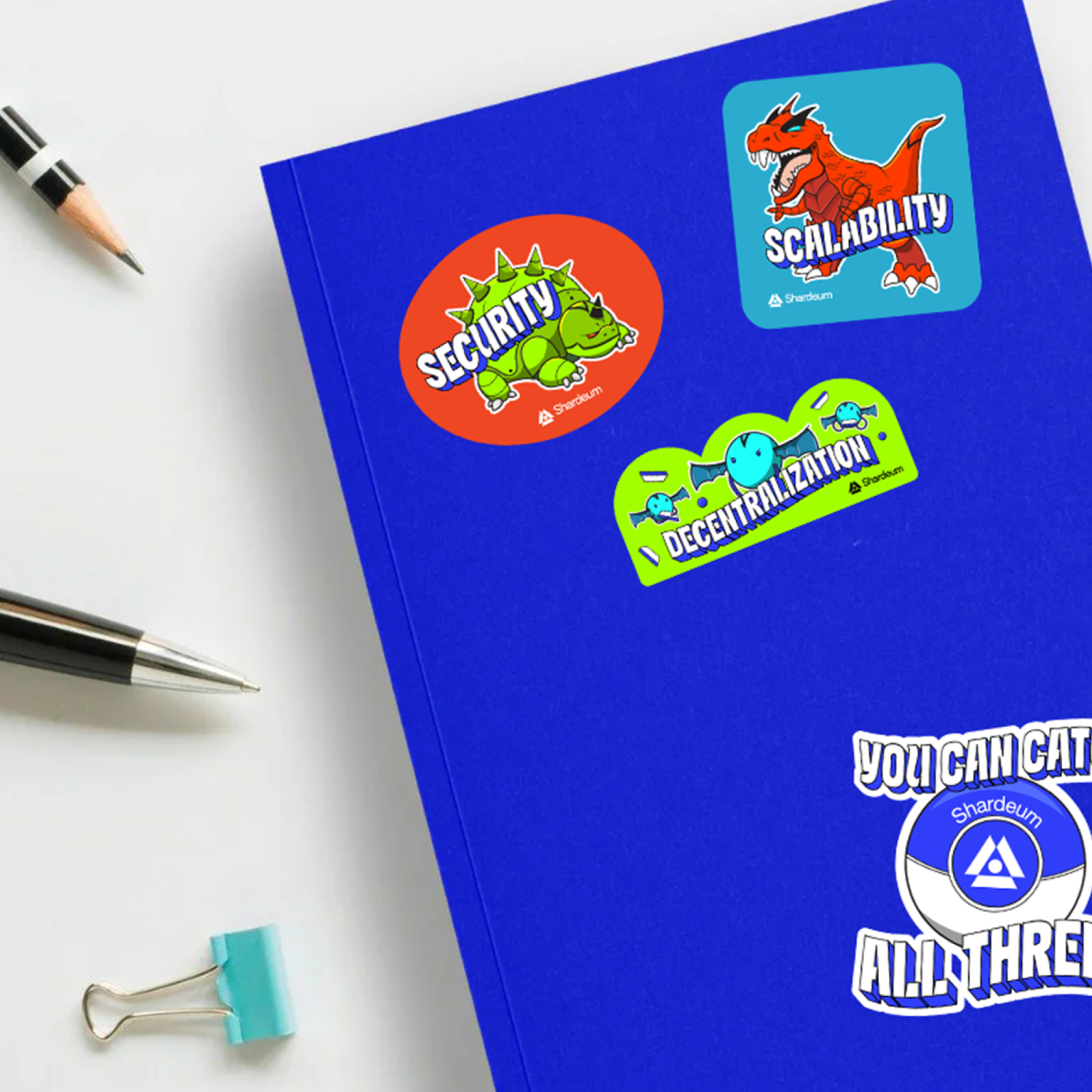 Folder design showcasing packaged snack branding.