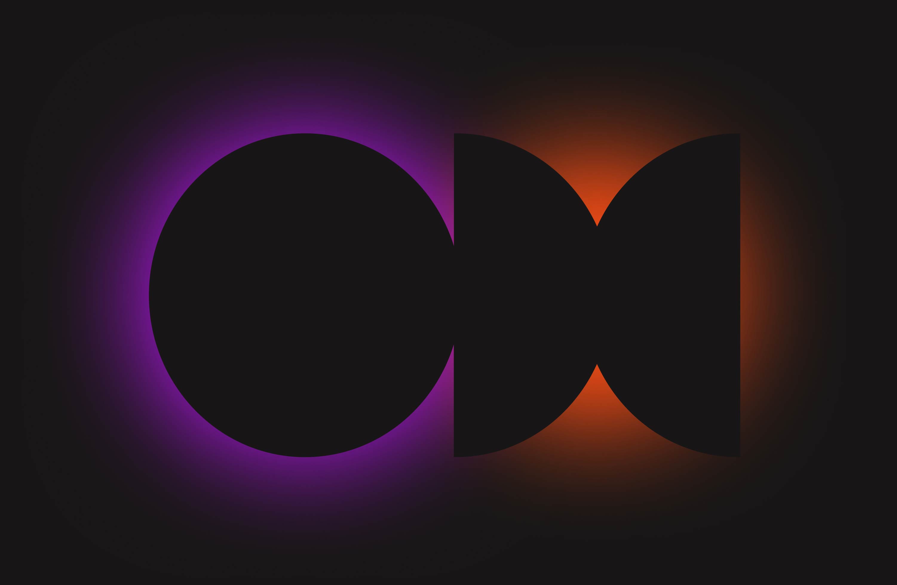 Open Home branding graphic featuring bold circular gradient shapes in purple and orange tones.