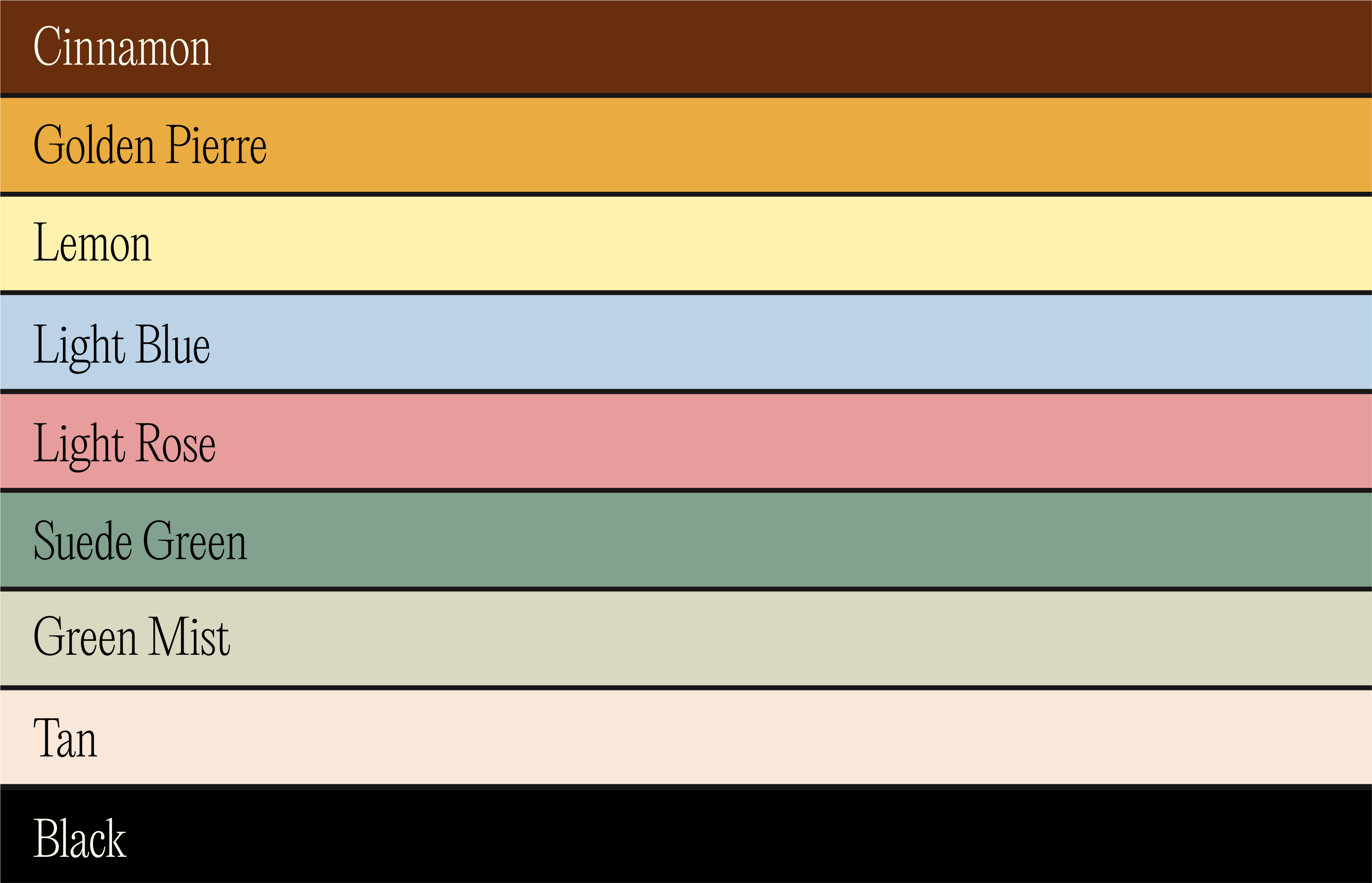 Suzy Welch brand color palette chart featuring warm neutral tones.