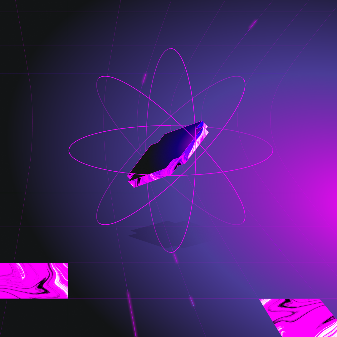 Portal visual of a glowing purple energy core floating in space.