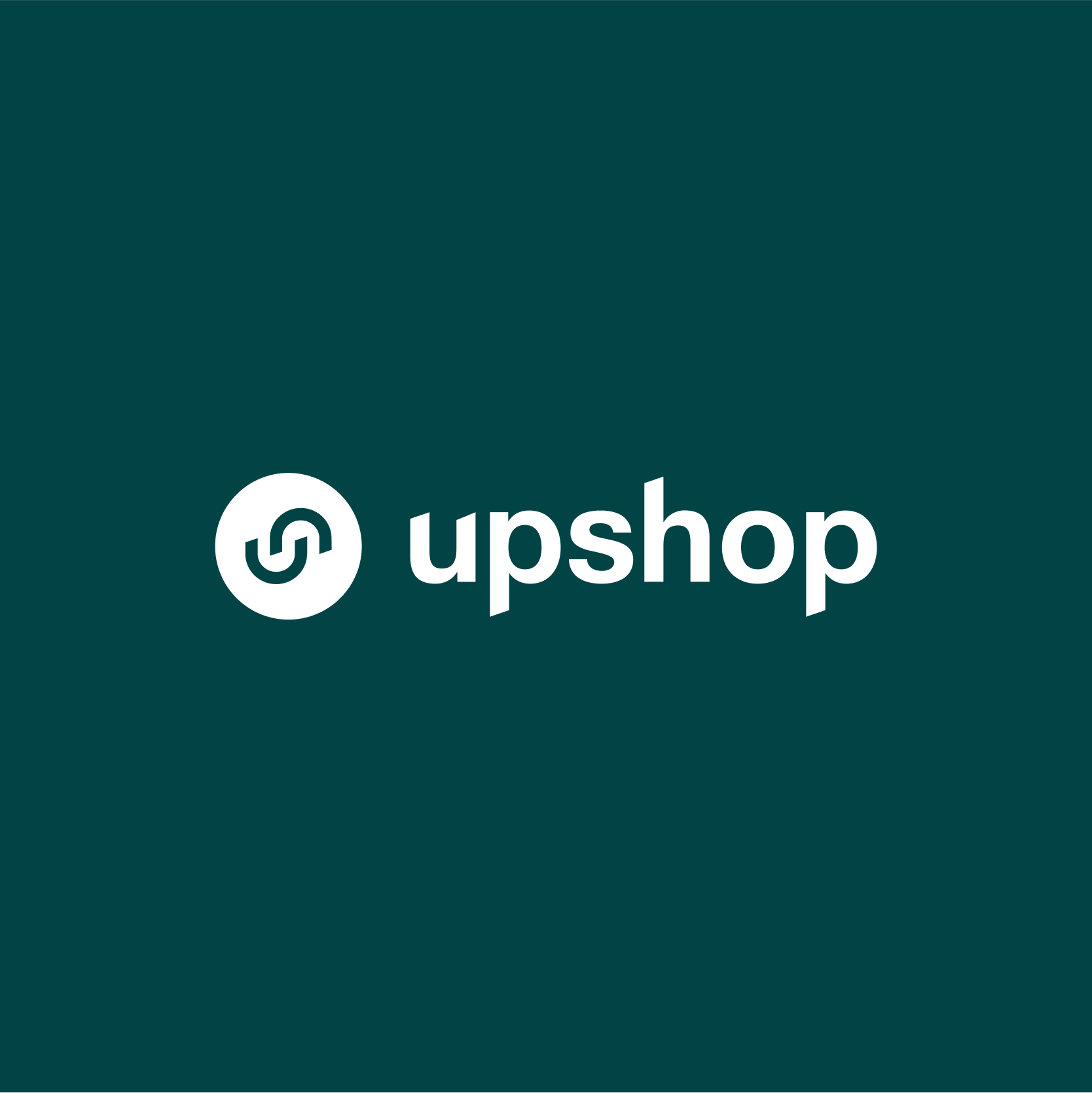 Uphop brand logo centered on a deep teal background.