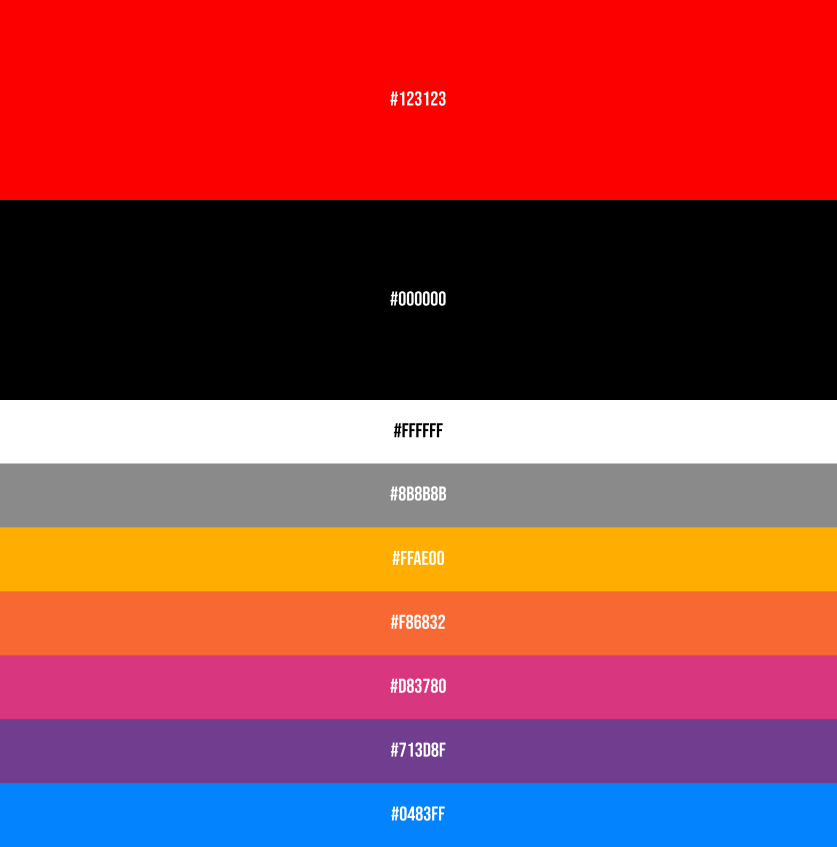 Series of color swatches displaying ProSupps’ signature red, black, and gray palette.