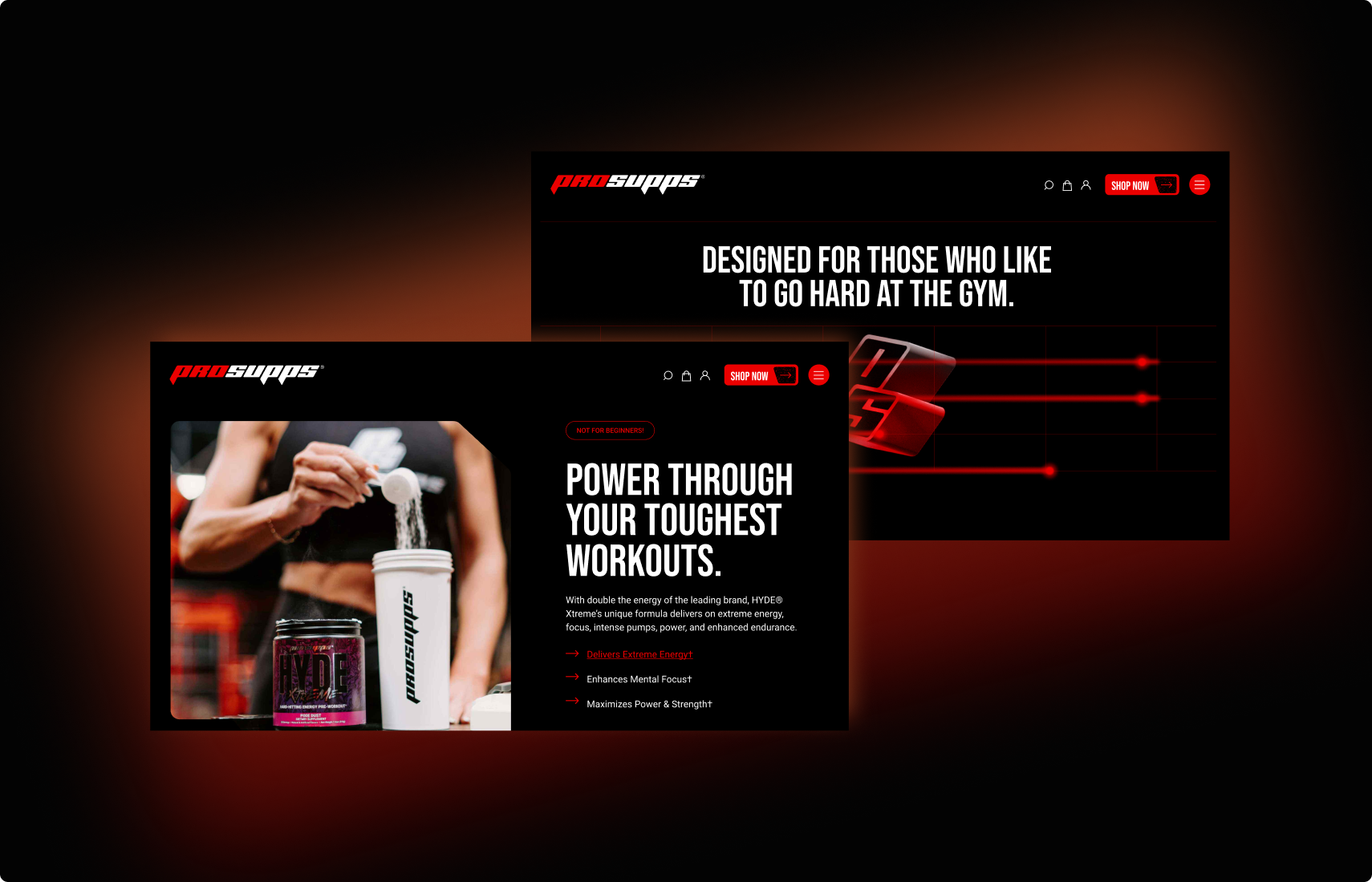 Webpage layout featuring athlete bios and training insights from the ProSupps team.