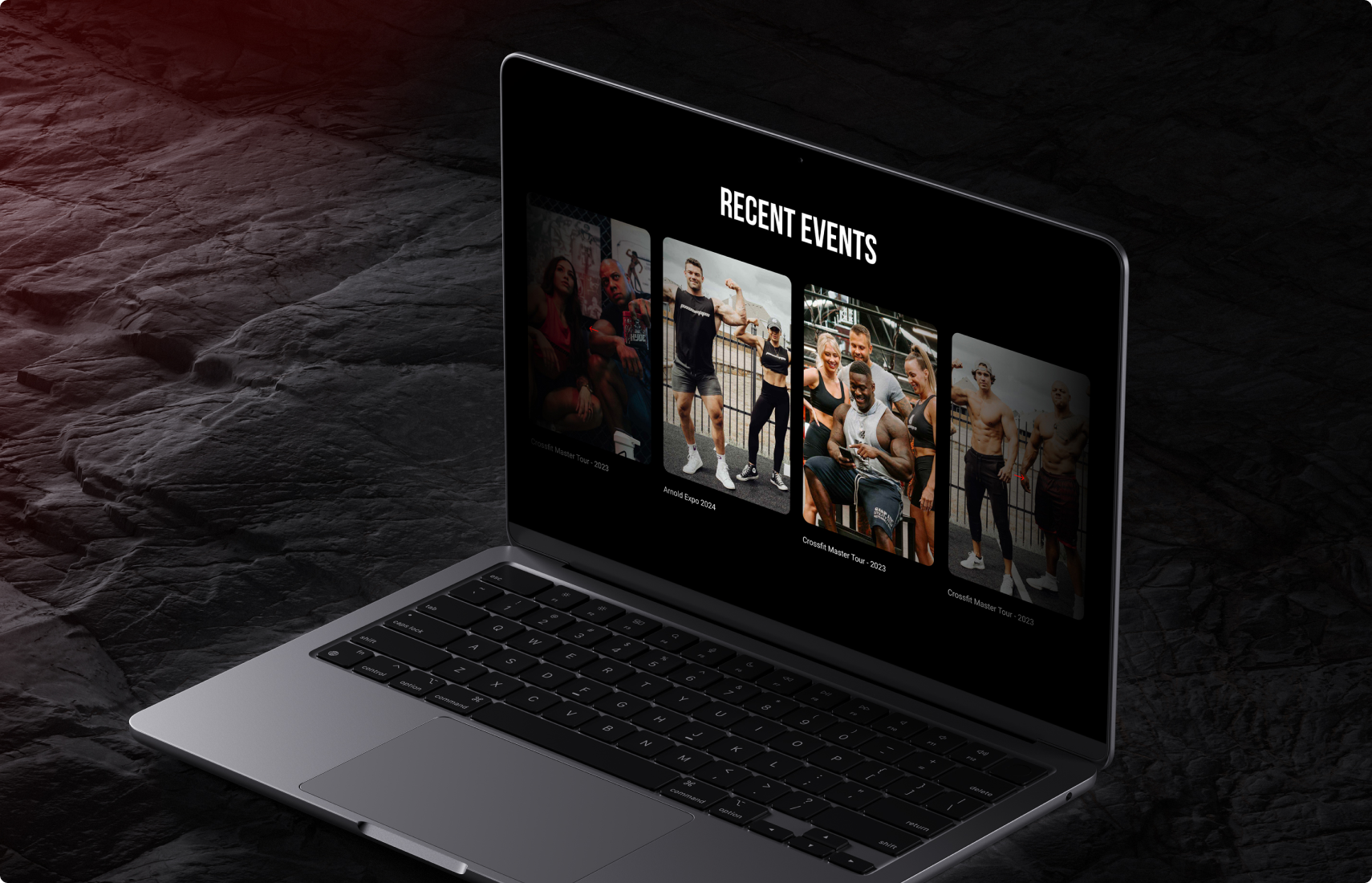 Laptop screen featuring the ProSupps website with eCommerce and lifestyle photography.