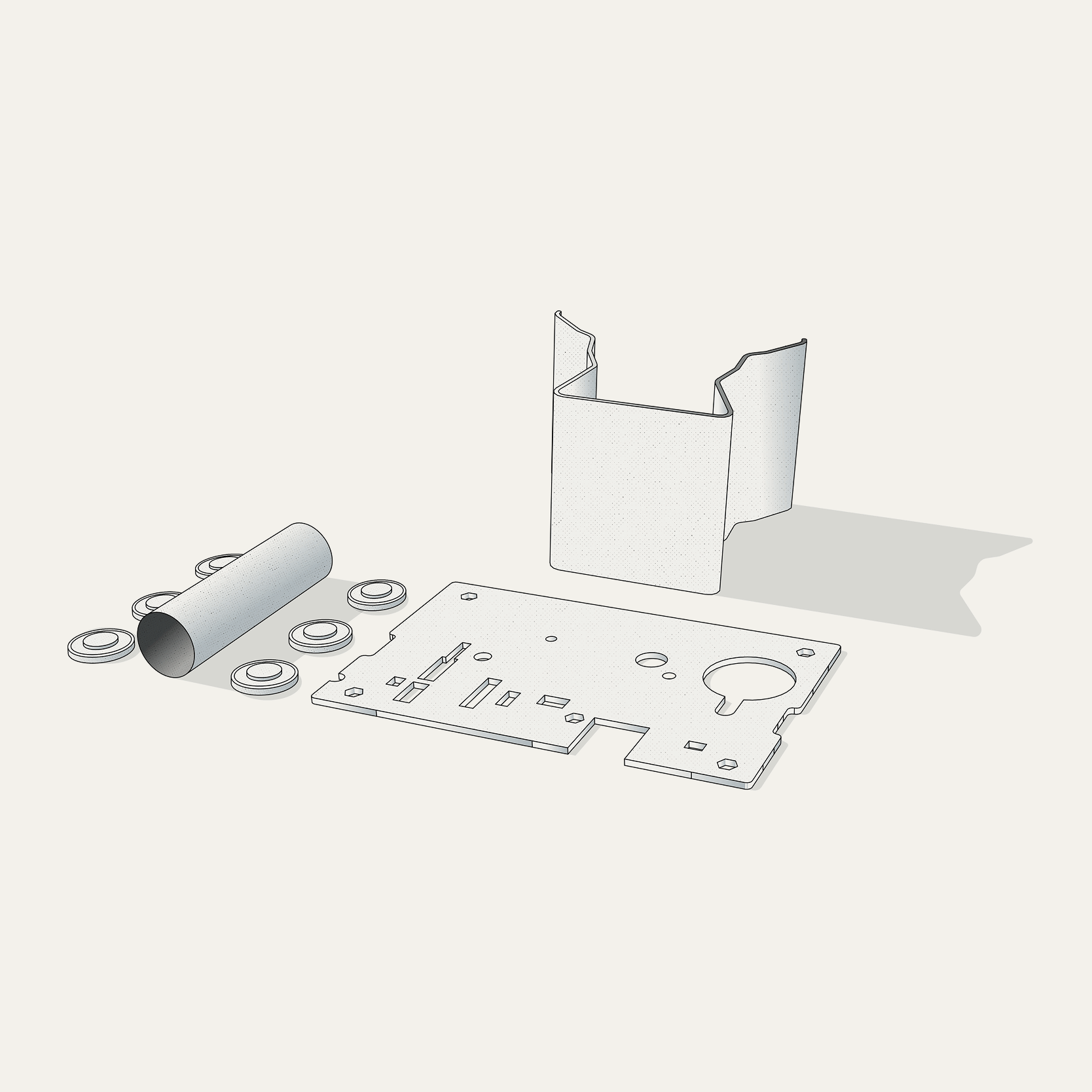 Illustrated mechanical schematic showing precision engineering layout.