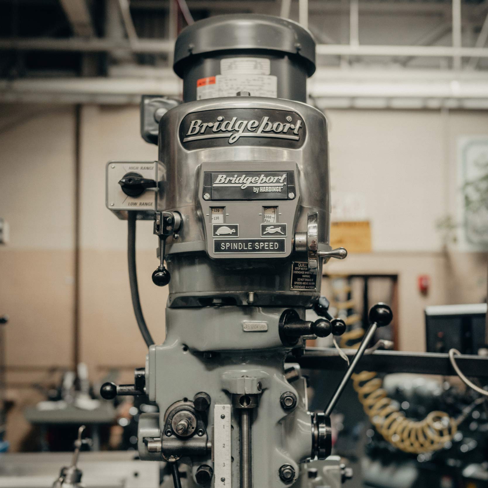 Industrial milling machine inside Cly-Del’s machining facility.