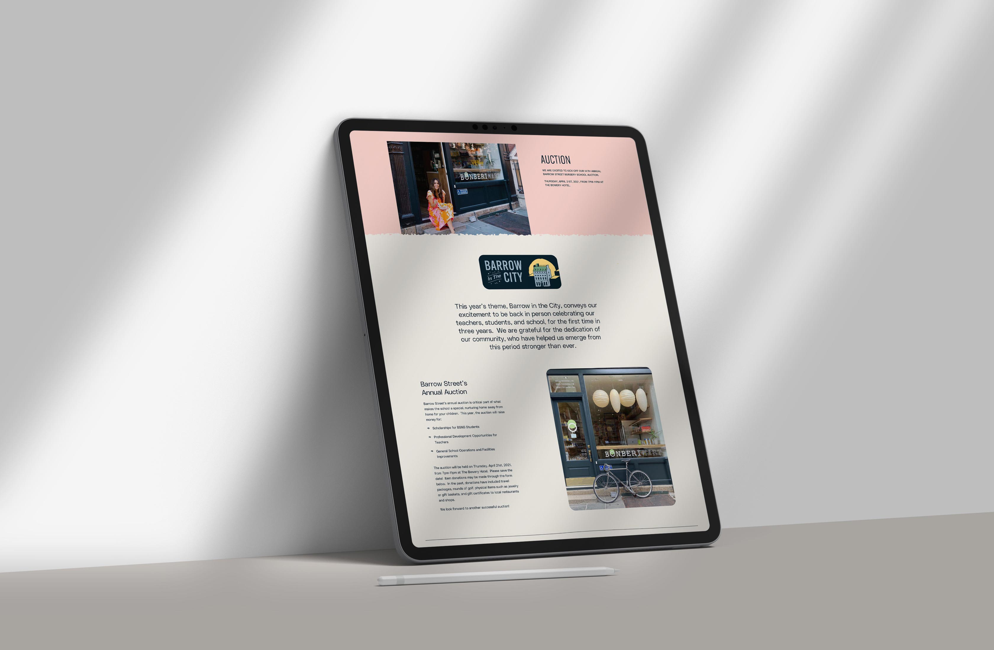 Tablet showing Barrow’s digital content platform with community features.