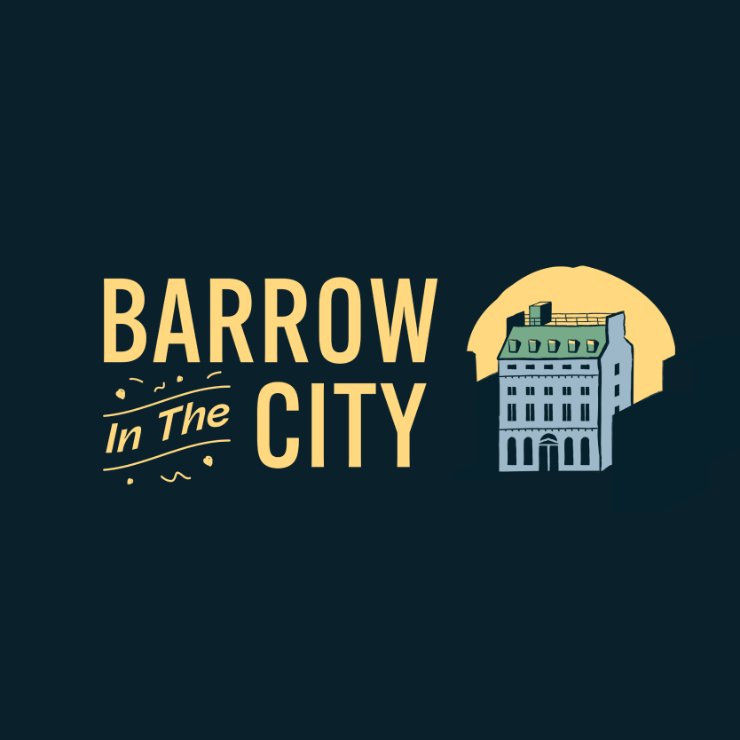 “Barrow by the City” logo design shown on a dark blue background.