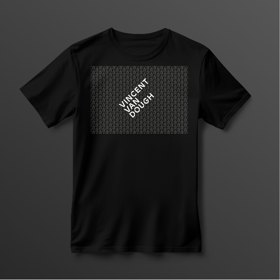 Black t-shirt with VVD icon, part of the agency’s branded apparel collection.