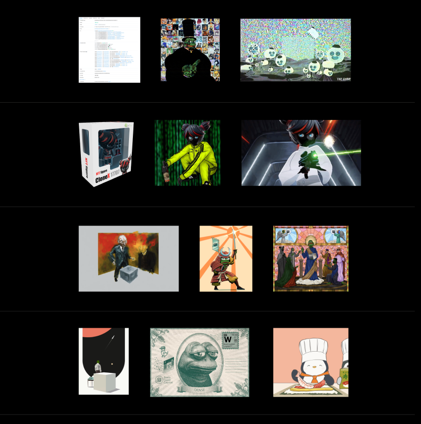 Display grid showing VVD’s creative project gallery and digital content layout.
