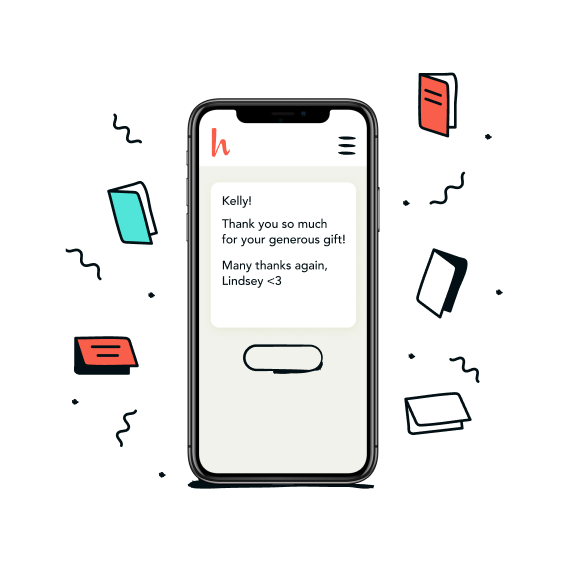 Mobile device illustration and brand styling.