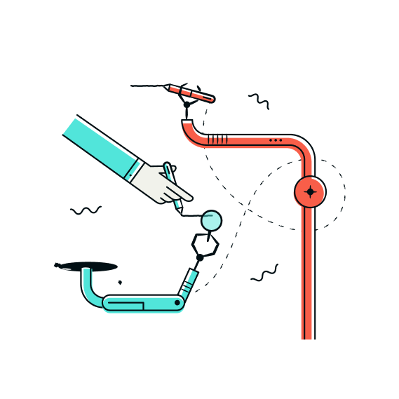 Illustrated directional graphic printed on a white shirt mockup.