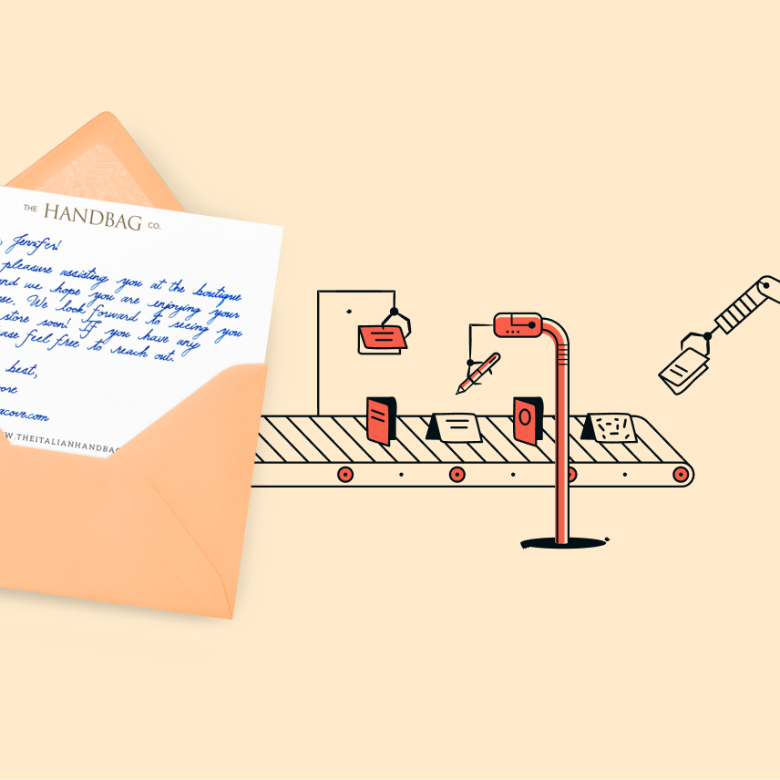 Postcard and graphic composition featuring playful illustrations and handwritten notes.