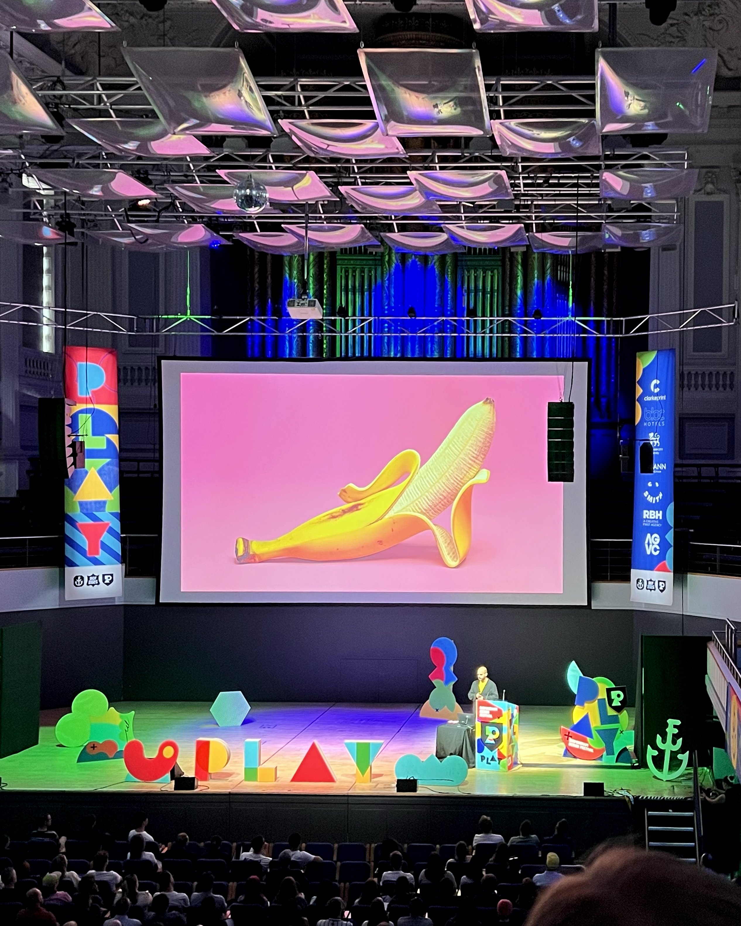 Javier Jaen speaking at Birmingham Design Festival 2025 on the role of play in design and effective brand strategy