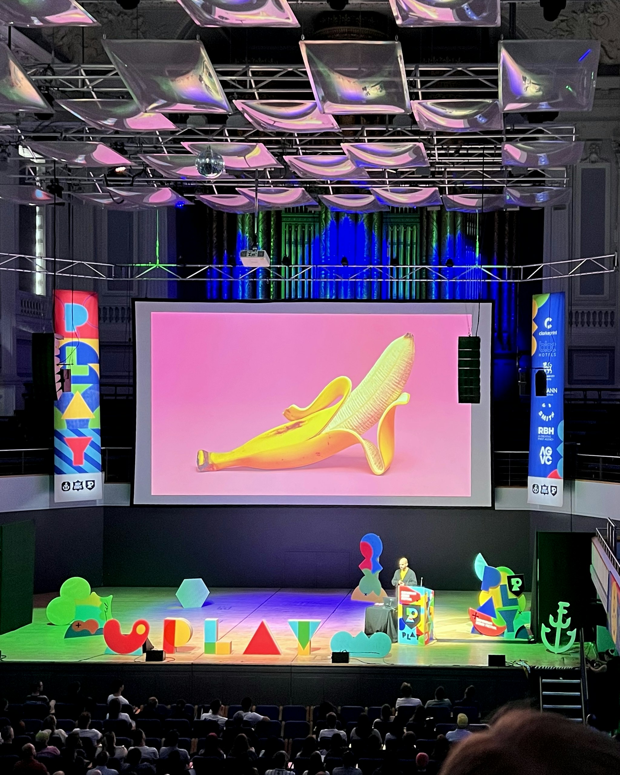 Javier Jaen speaking at Birmingham Design Festival 2025 on the role of play in design and effective brand strategy