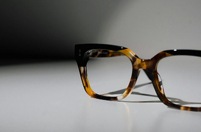 Havana acetate frame on a grey background