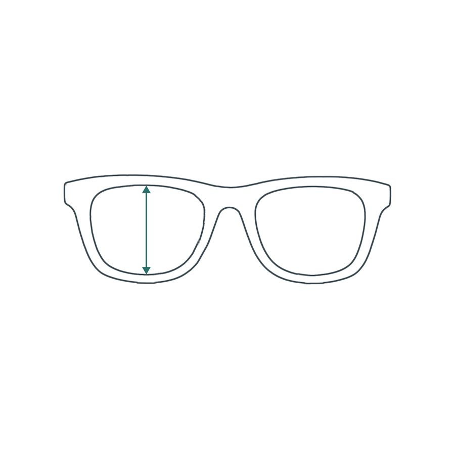 Image showing lens height from the top to the bottom of the lens in a frame
