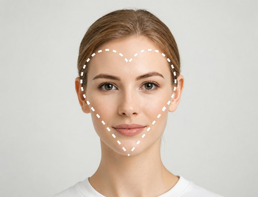 Image showing a woman with a heart shaped face