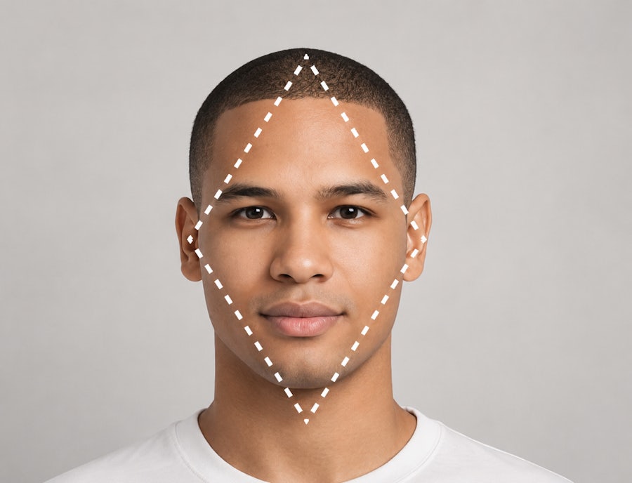 Image showing a man with a diamond shaped face