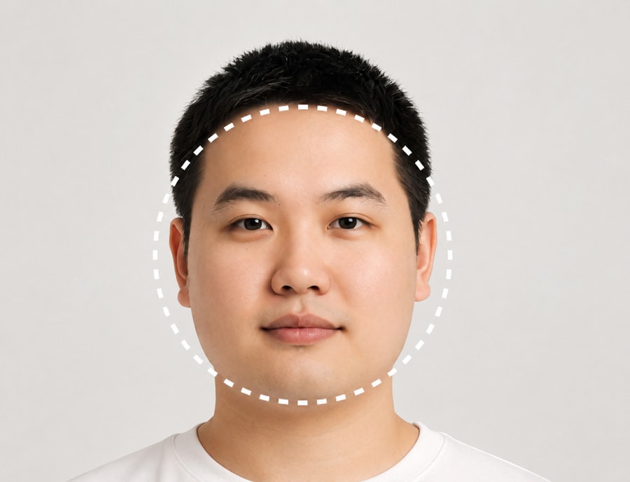 Image showing a man with a round shaped face