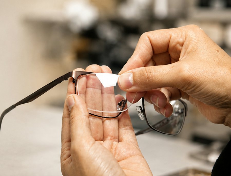 Fitting new lenses into a glasses frame