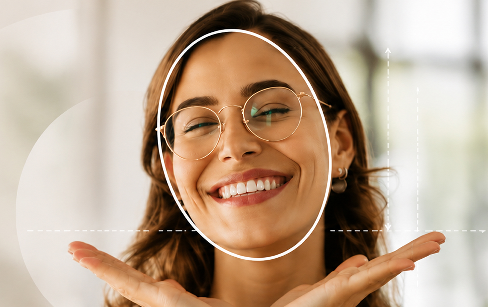 Woman with an oval face shape