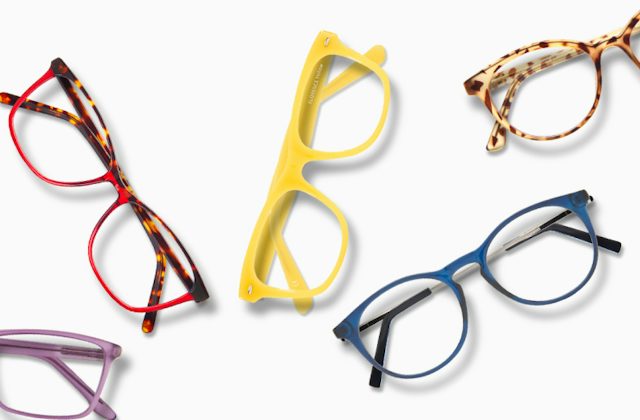 colourful glasses on a white background