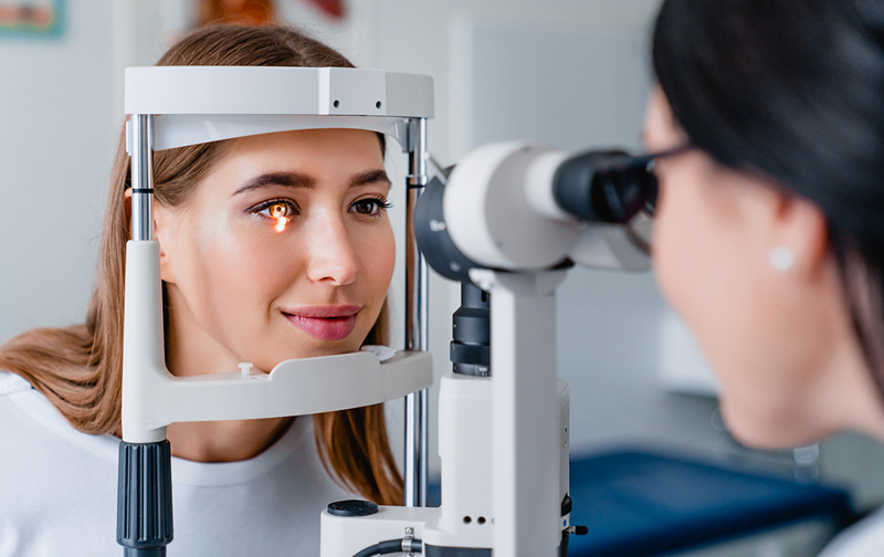 Woman having an eye examination