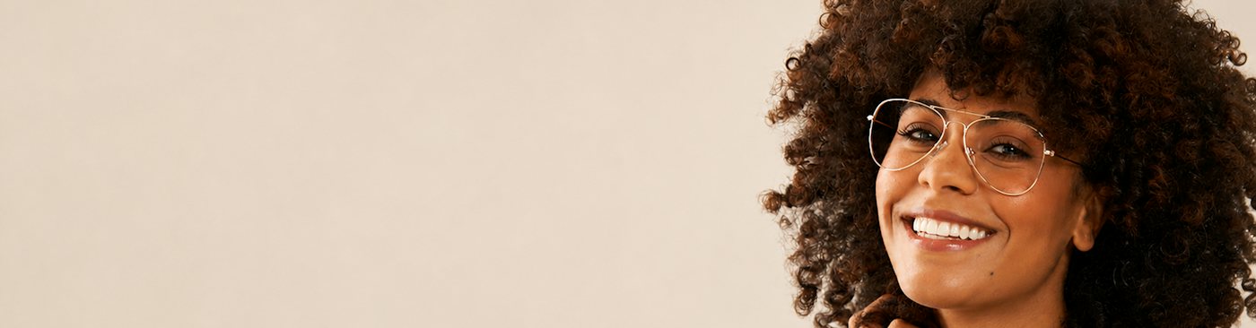 Woman wearing aviator glasses