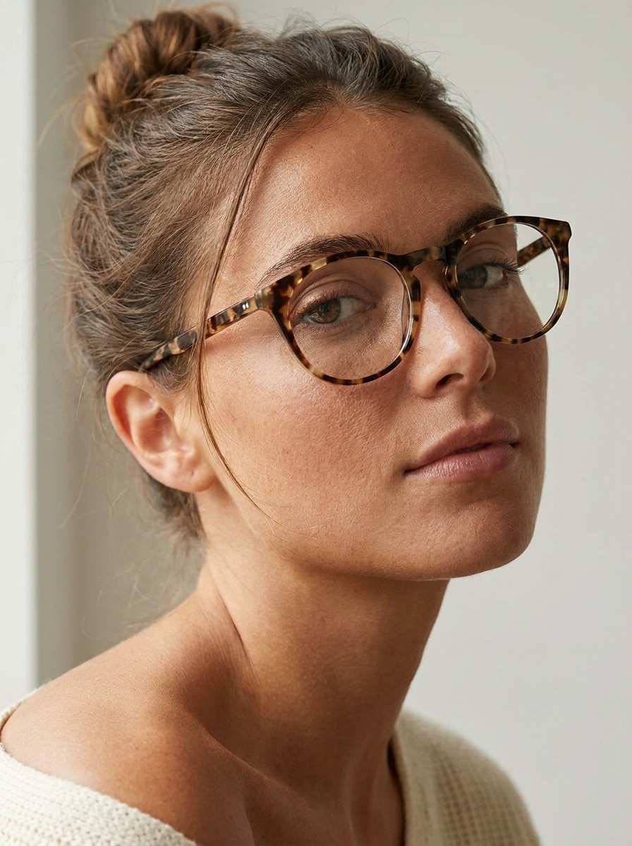 Model wearing Ainsley glasses