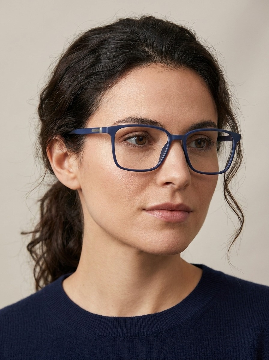 Model wearing Apollo glasses
