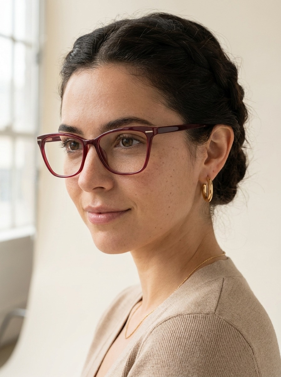 Model wearing Aria glasses