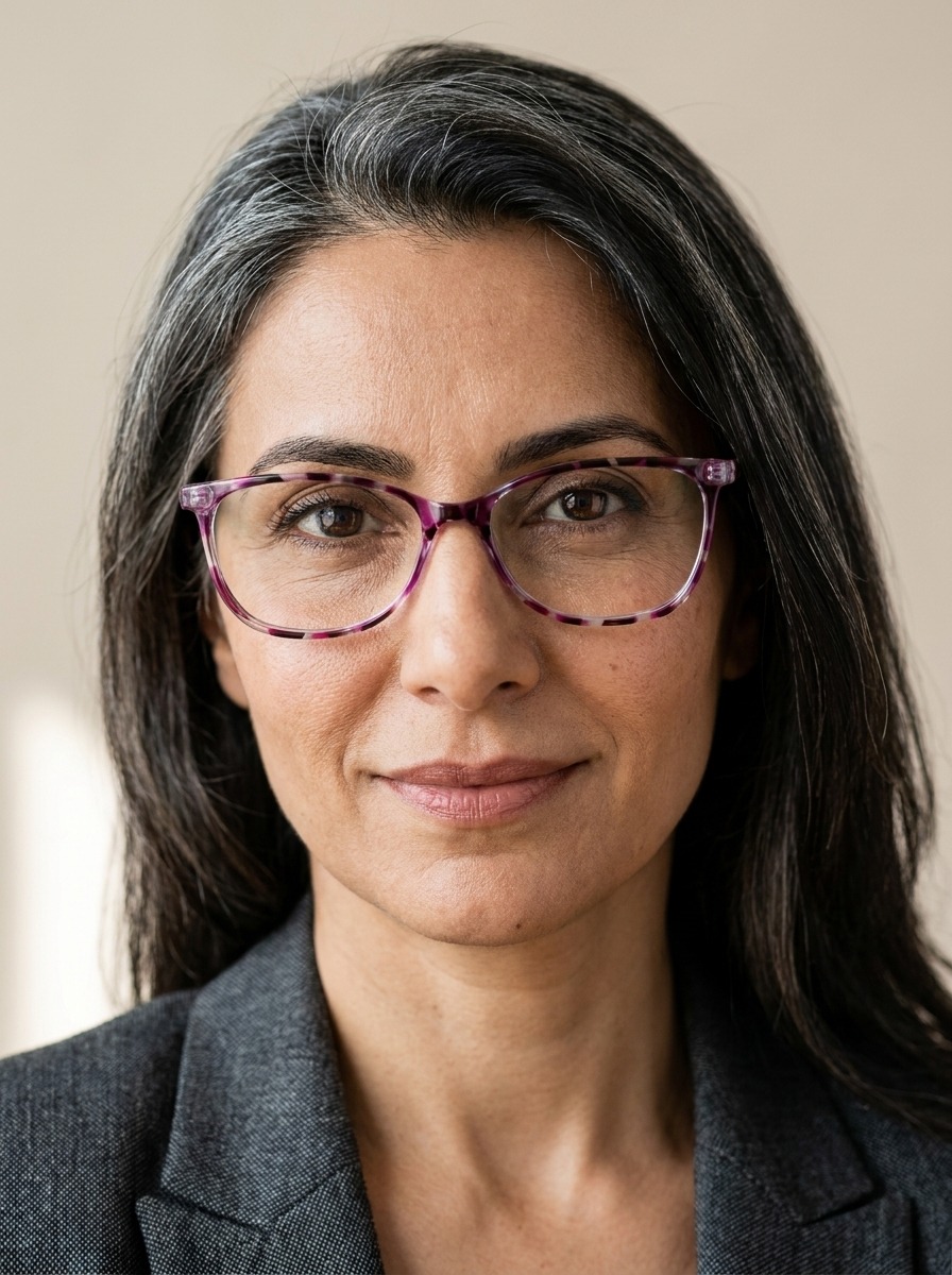 Model wearing Bea glasses