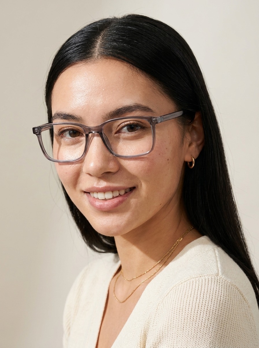 Model wearing Bernie glasses