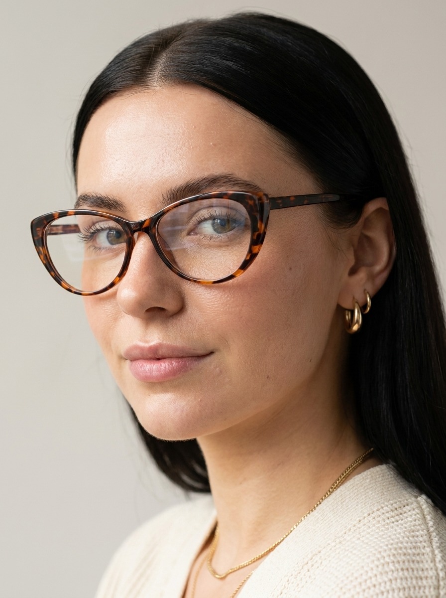 Model wearing Bethany glasses