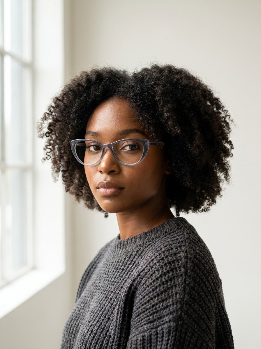 Model wearing Bethany glasses