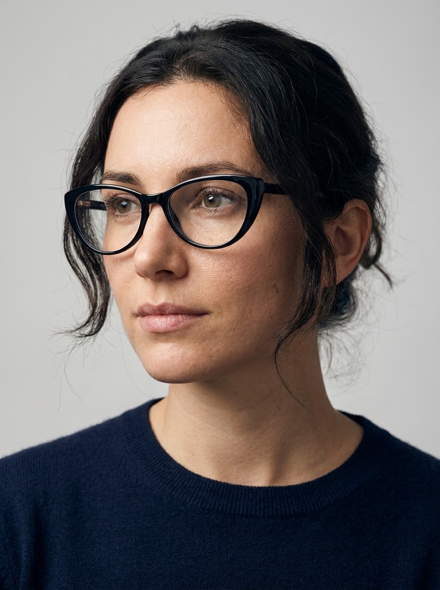 Model wearing Bethany glasses
