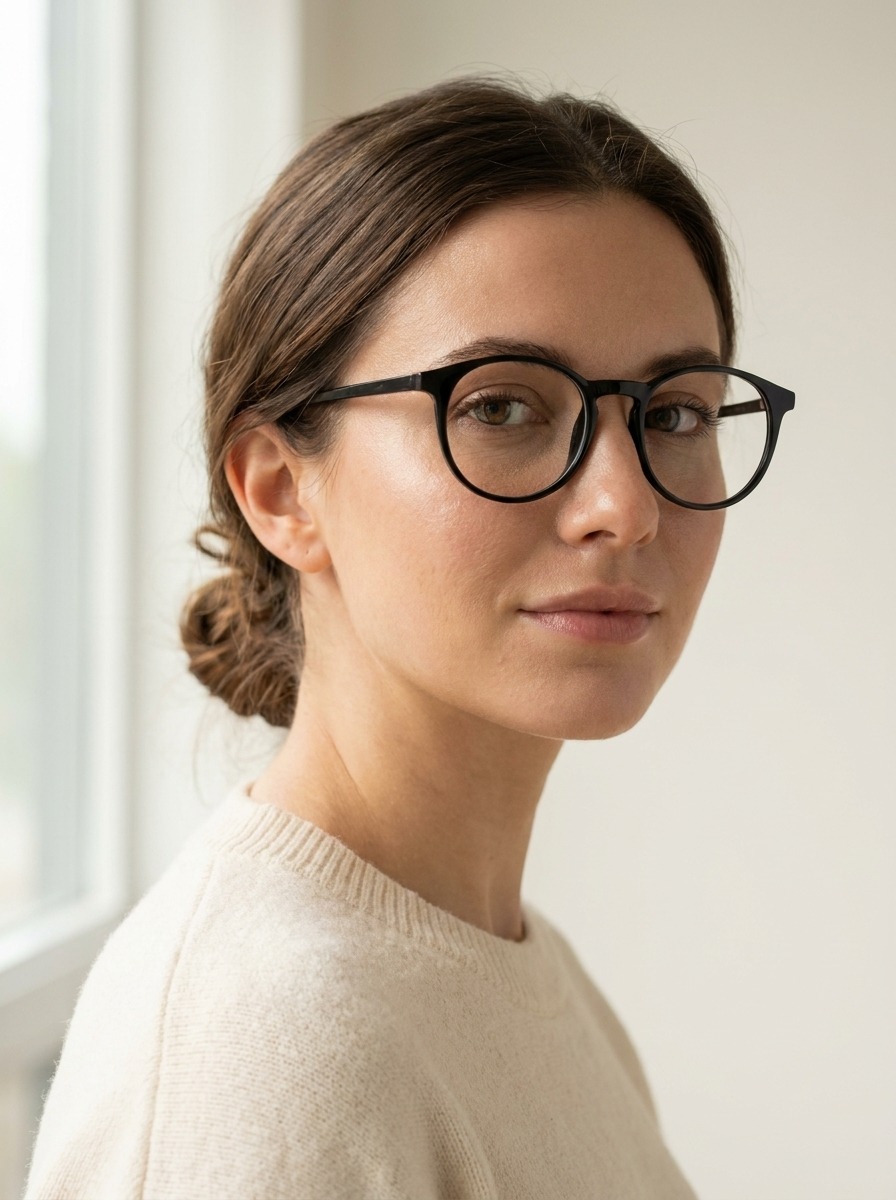 Model wearing Boston glasses