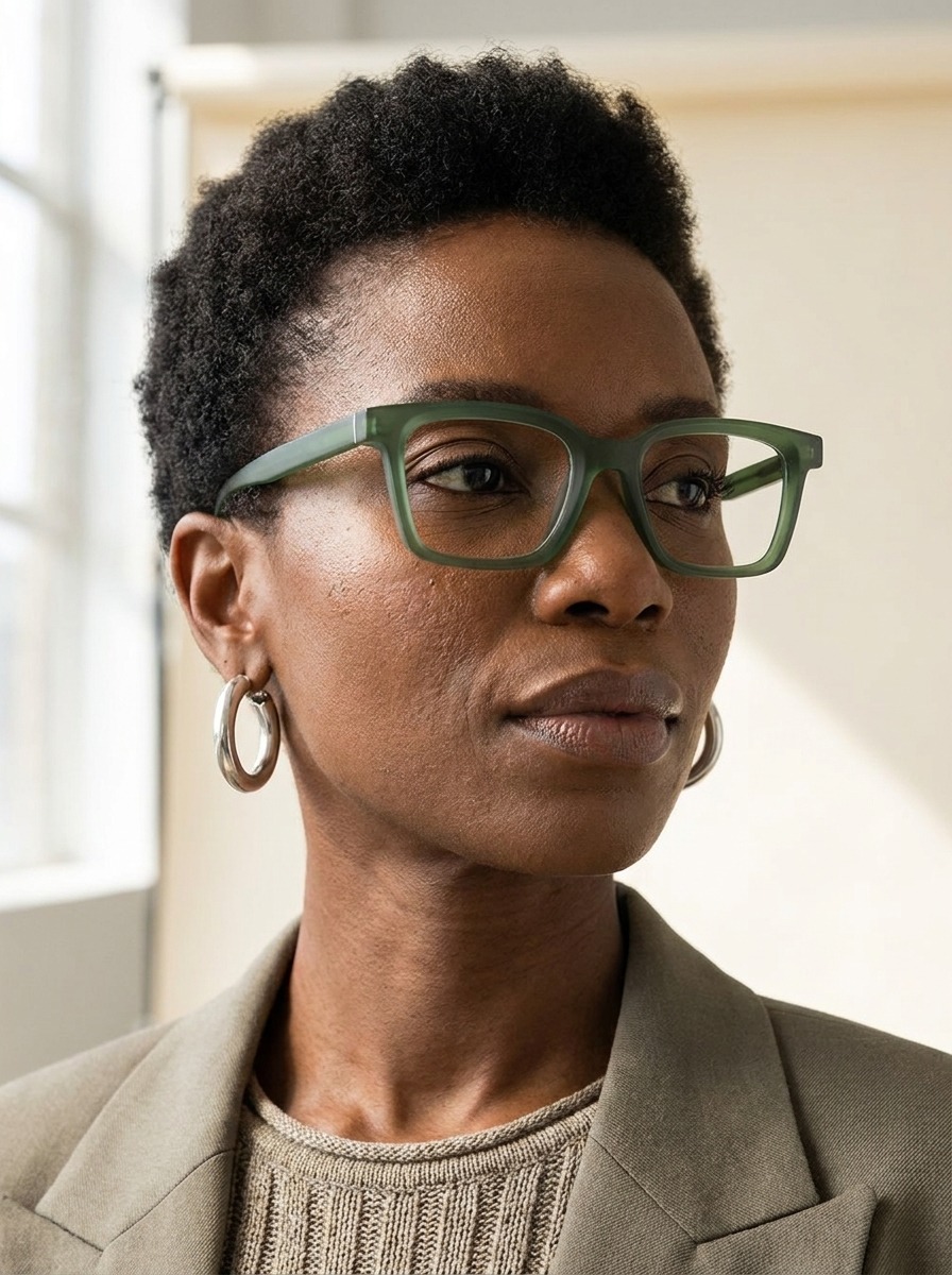 Model wearing Carlo glasses