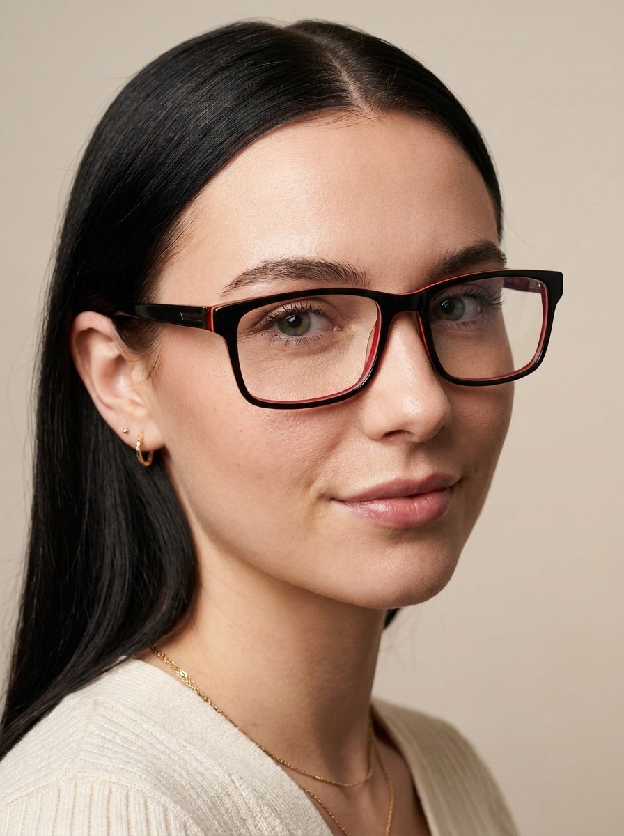 Model wearing Carson glasses
